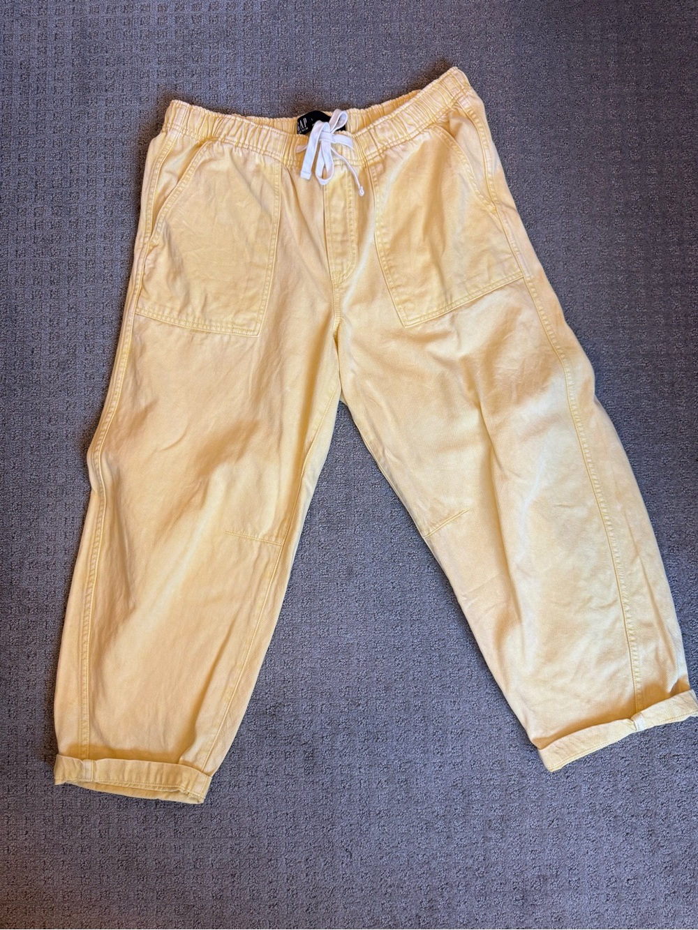 GAP Yellow Drawstring Pull-On Barrel Pants